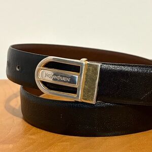 Yves Saint Laurent Vintage Black Leather Belt
